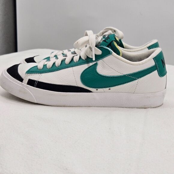 Size 7 - Nike Blazer Low '77 White Dark Green Aqua Black - D07394-991 Leather - Picture 1 of 11